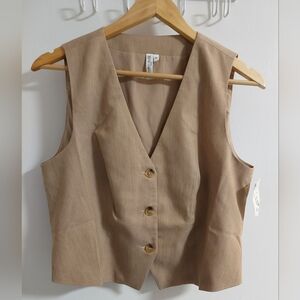 Women's Tan Sleeveless Vest